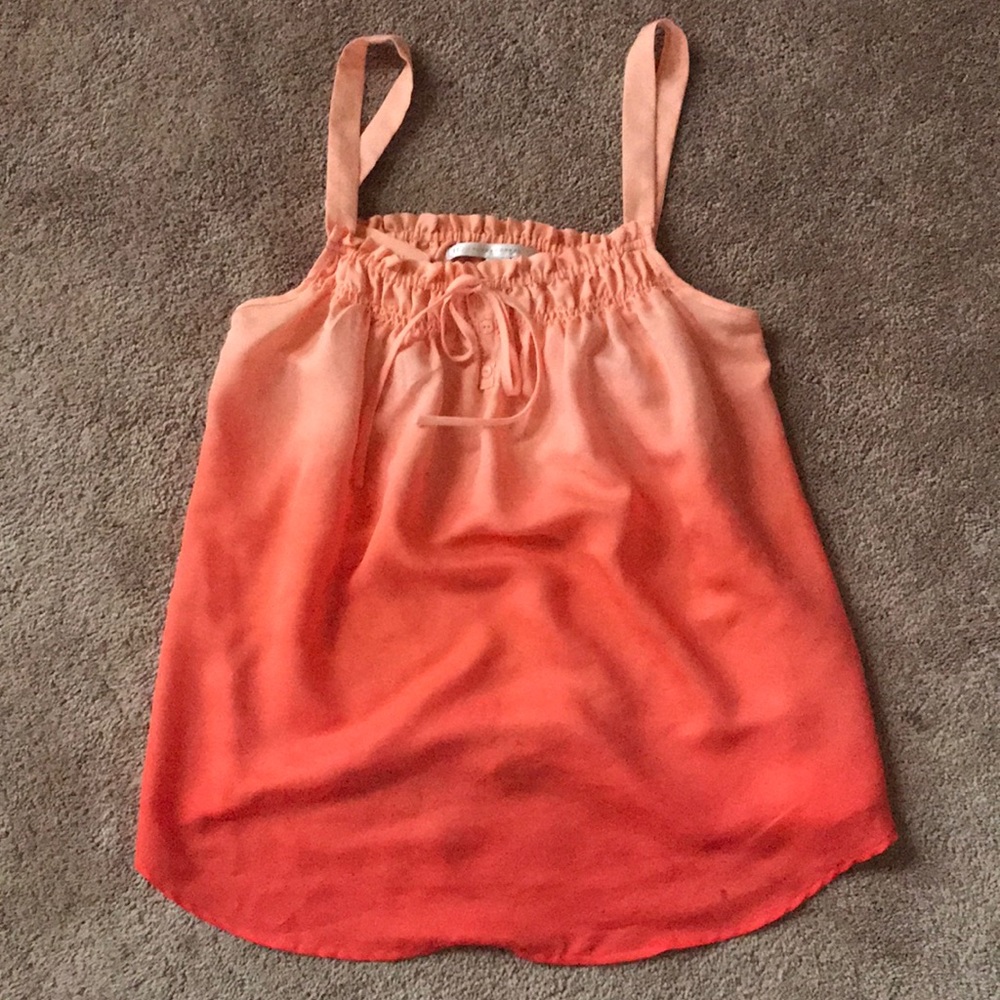 Orange flowy tank top